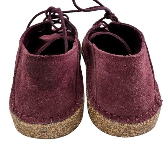 NWOB Birkenstock Gary Maroon Suede Leather Lace-Up Derby Shoes Women's Size 5 - Picture 8 of 16